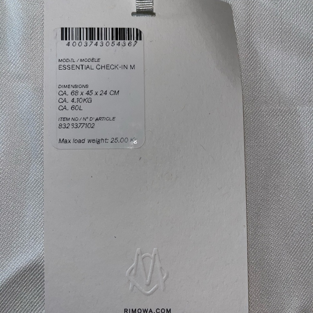 RIMOWA White Protective Luggage Cover with Tag - Picture 3 of 10
